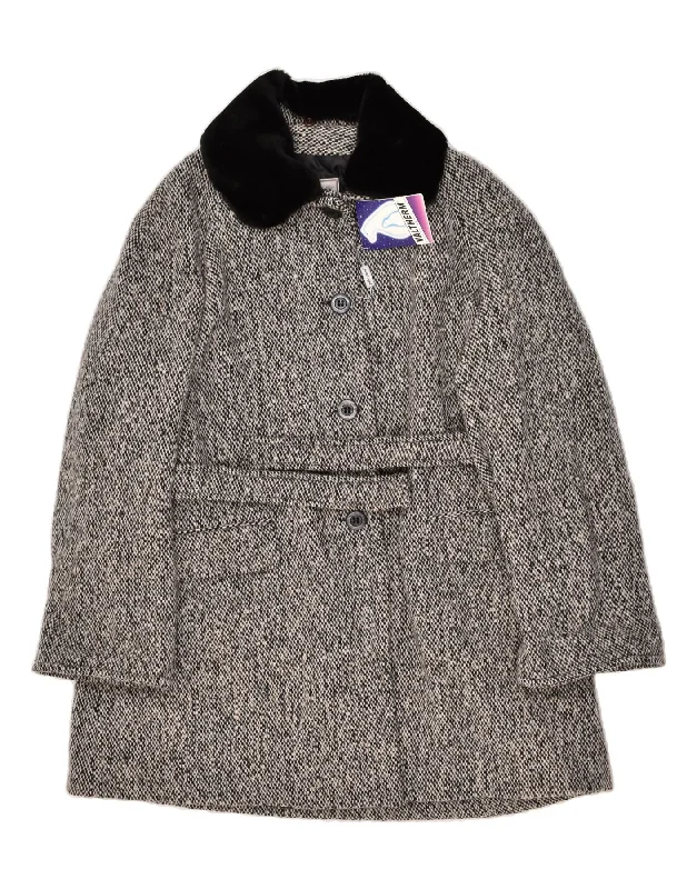 women's coats for those who prefer classic over trendyVINTAGE Womens Loose Fit Overcoat UK 14 Medium Grey Wool