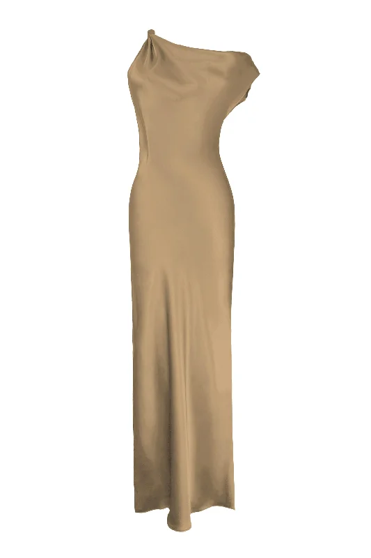 women's lace dressesBM The Zaz Silk Gown - Wheat