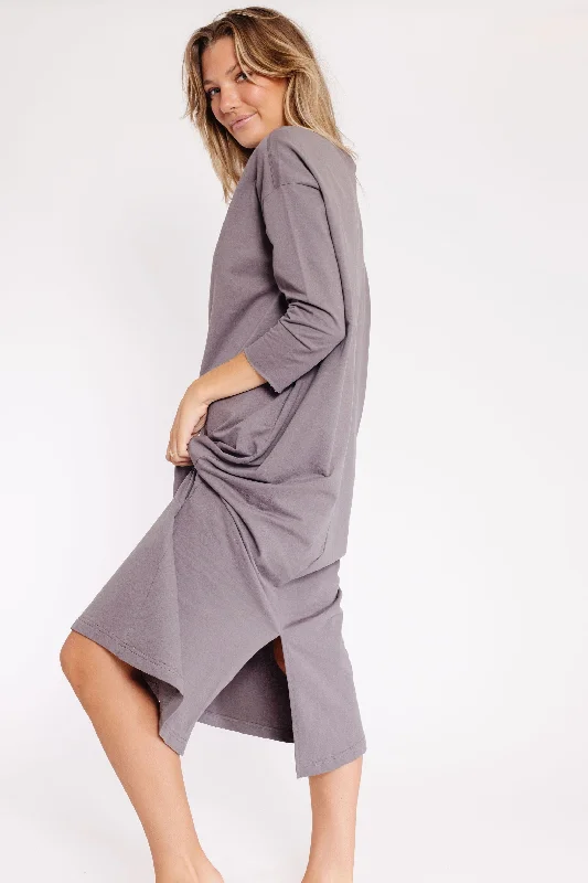 Zipper DressDrew T-Shirt Dress in Gravel