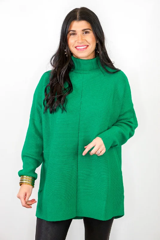 women's statement dressesGreen Turtleneck Sweater