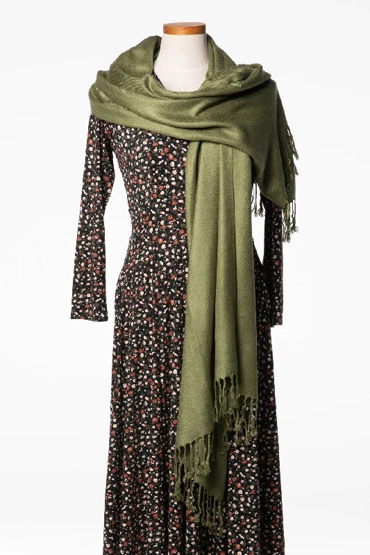 Statement DressOlive Green Pashmina Scarf