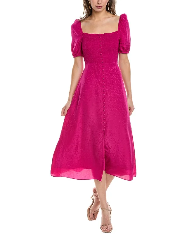 women's casual dressesba&sh Smocked Midi Dress