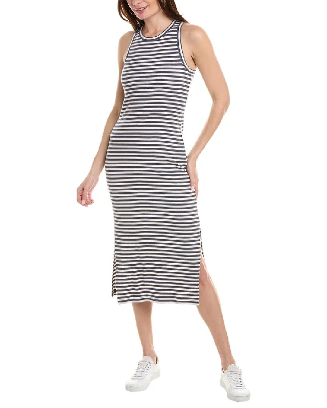 women's wrinkle-resistant dressesSplendid Benson Stripe Midi Dress