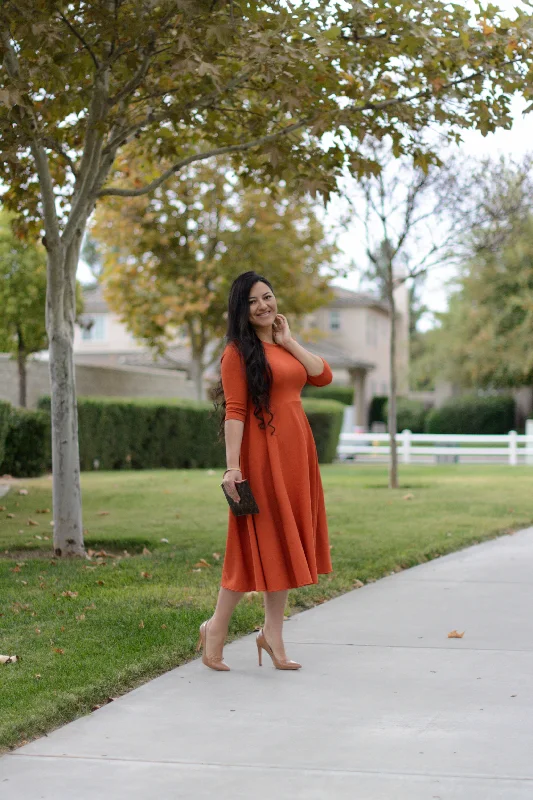 Laced DressValencia Rust Midi Dress