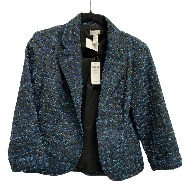 women's coats for fashion-conscious professionalsBlazer By Chicos In Blue & Green, Size: S