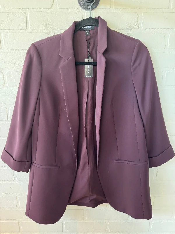 women's coats for vintage fashion enthusiastsBlazer By Express In Purple, Size: S