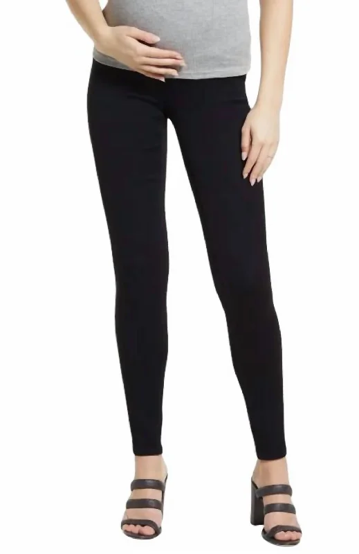 women's denim jeans for pear-shaped bodiesButter Maternity Pullon Denim Leggings Jeans In Black