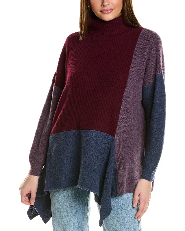 Elegant SweatersCollaboration Cowl Neck Mixed Media Cashmere Sweater