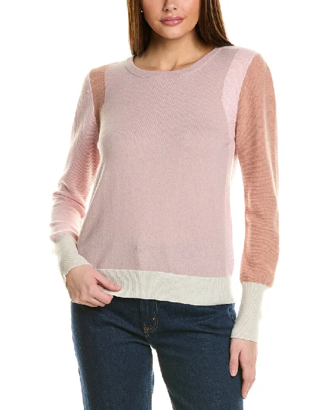 Fitted High-Quality Wool SweatersCollaboration Jenn Country Club Colorblocked Cashmere Sweater