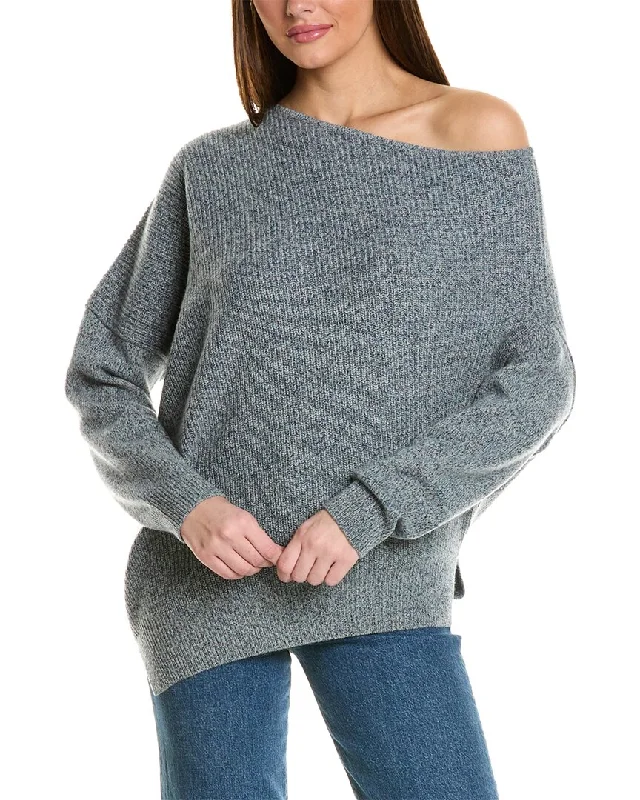 Hooded Cashmere SweatersCollaboration Jolene Shaker Off-Shoulder Cashmere Sweater