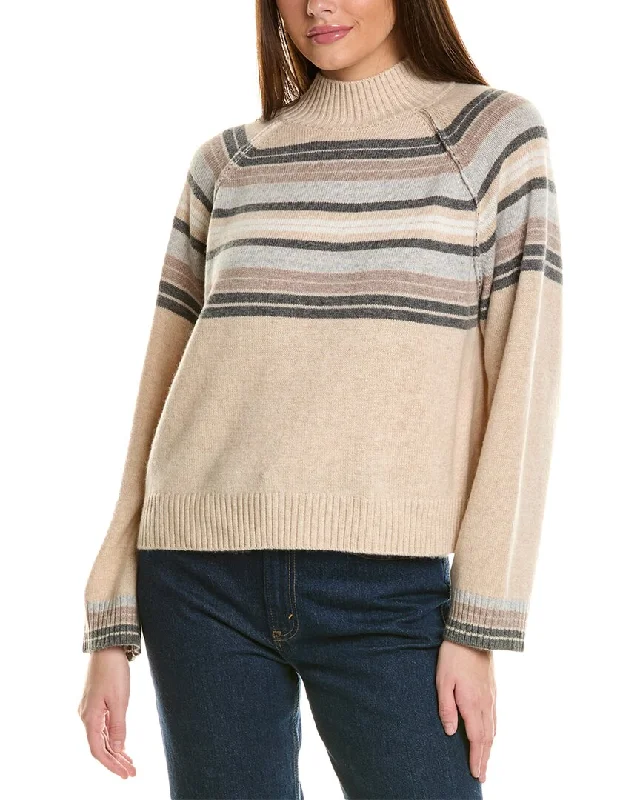 High-Neck SweatersCollaboration Macie Stripe Mock Neck Cashmere Sweater