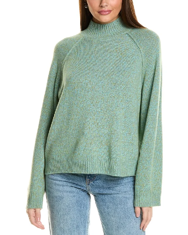 Custom SweatersCollaboration Melange Boxy Mock Neck Cashmere Sweater