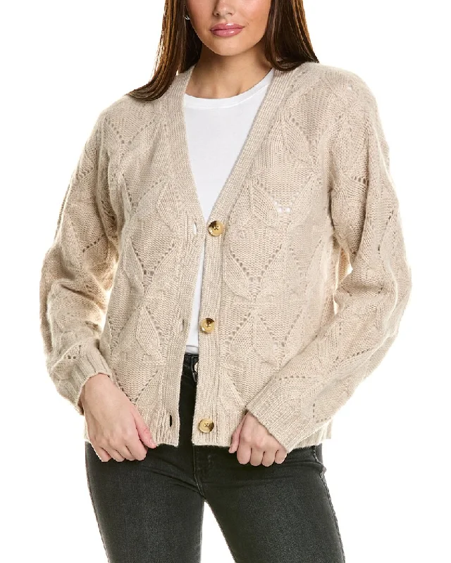 Stylish Trendy Pullover SweatersCollaboration Mercedes Tulip Cable Cashmere Cardigan