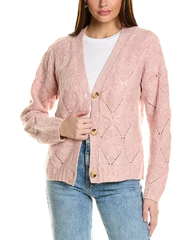 Luxurious Oversized Cardigan SweatersCollaboration Mercedes Tulip Cable Cashmere Cardigan