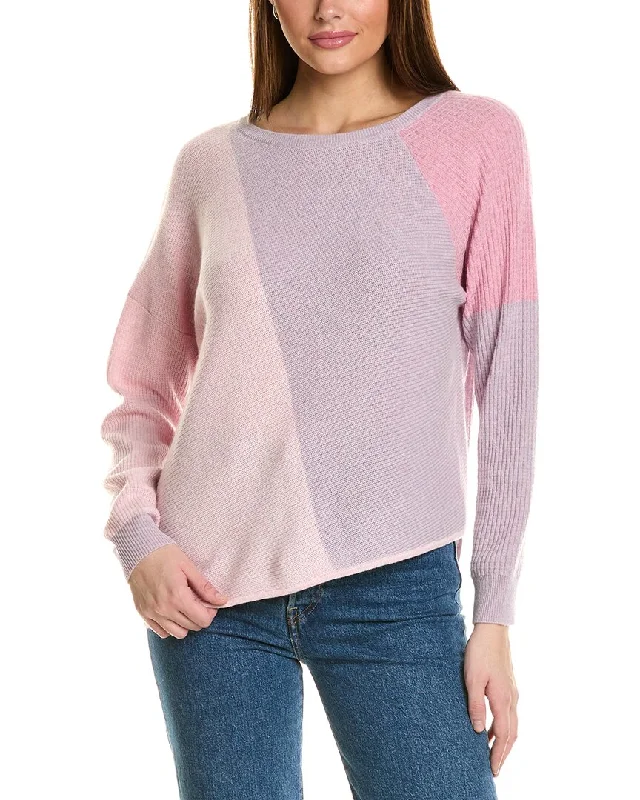 Plus-Size SweatersCollaboration Mixed Media Crewneck Cashmere Sweater