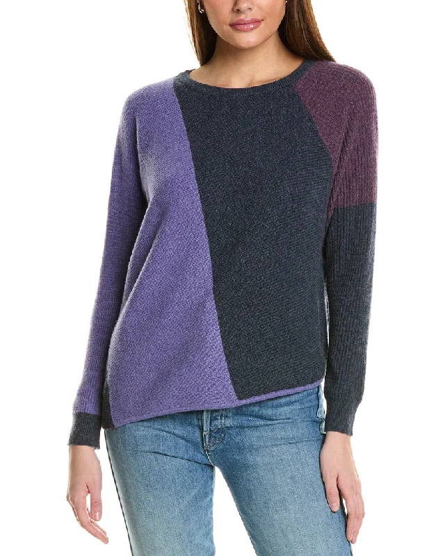 Trendy Pullover SweatersCollaboration Mixed Media Crewneck Cashmere Sweater