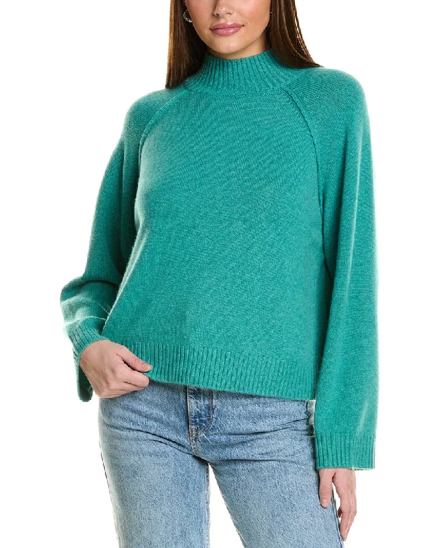 Quick-Dry Soft Knitted SweatersCollaboration Serena Boxy Mock Neck Cashmere Sweater