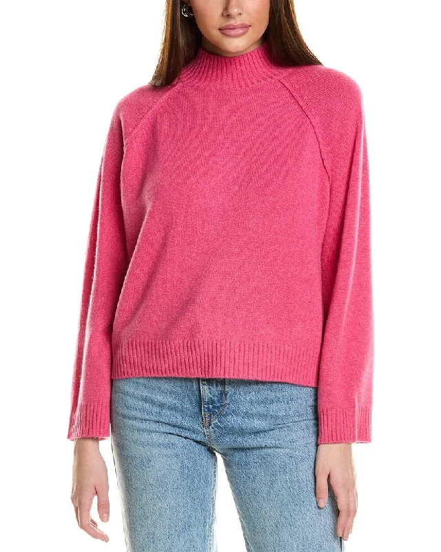 Stylish Flannel SweatersCollaboration Serena Boxy Mock Neck Cashmere Sweater