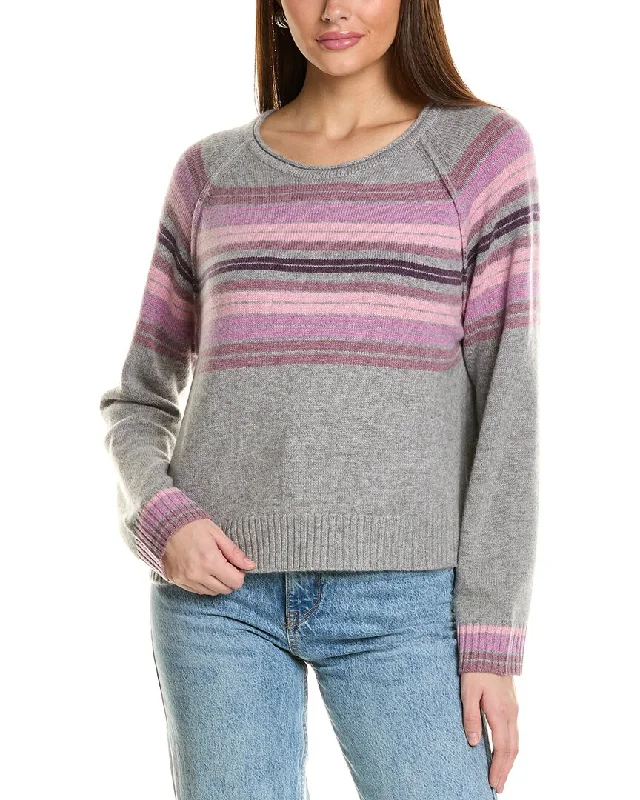 Vintage SweatersCollaboration Striped Raglan Crewneck Cashmere Sweater