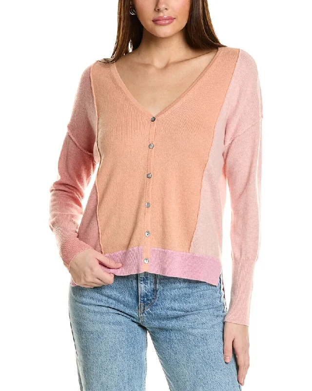 Comfortable SweatersCollaboration Taylor Vertical Blocked Cashmere Cardigan