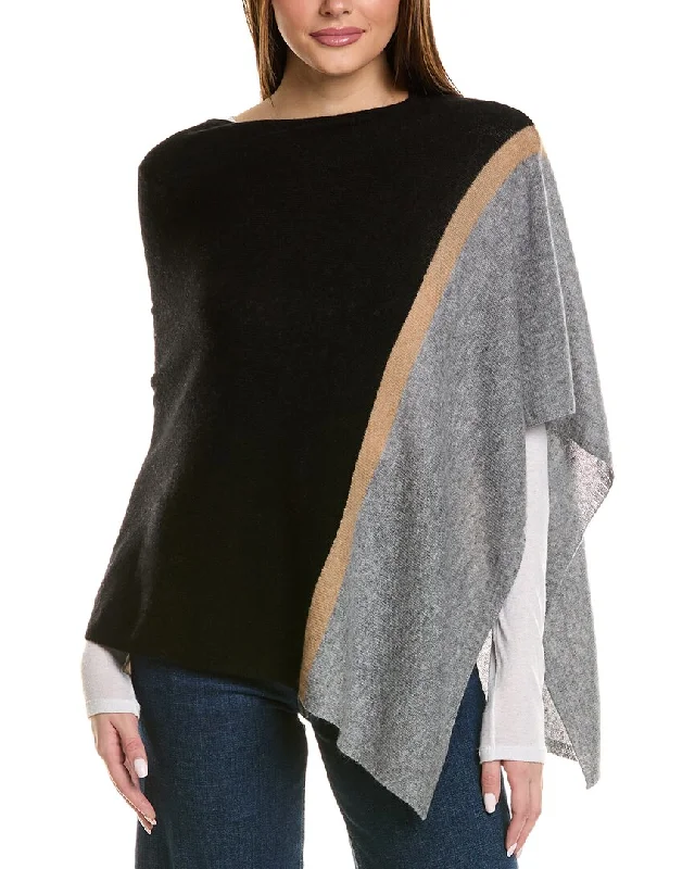 Discounted SweatersForte Cashmere Stripe Cashmere Poncho