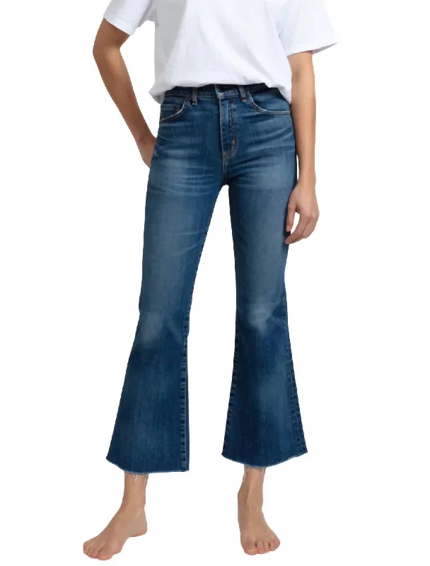 women's denim jeans with embroidery on pocketsGeek Flare Jean In Auburn