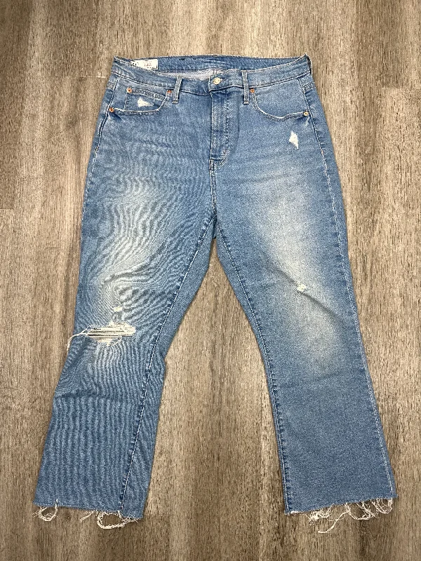 women's denim jeans with fake pocketsJeans Flared By Gap In Blue Denim, Size: 14