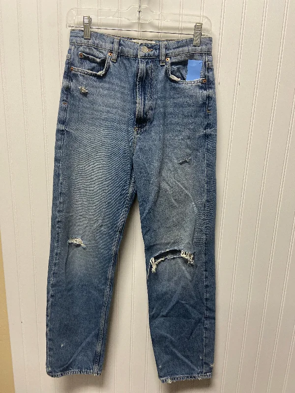 women's low-rise denim jeansJeans Straight By Zara In Blue Denim, Size: 2