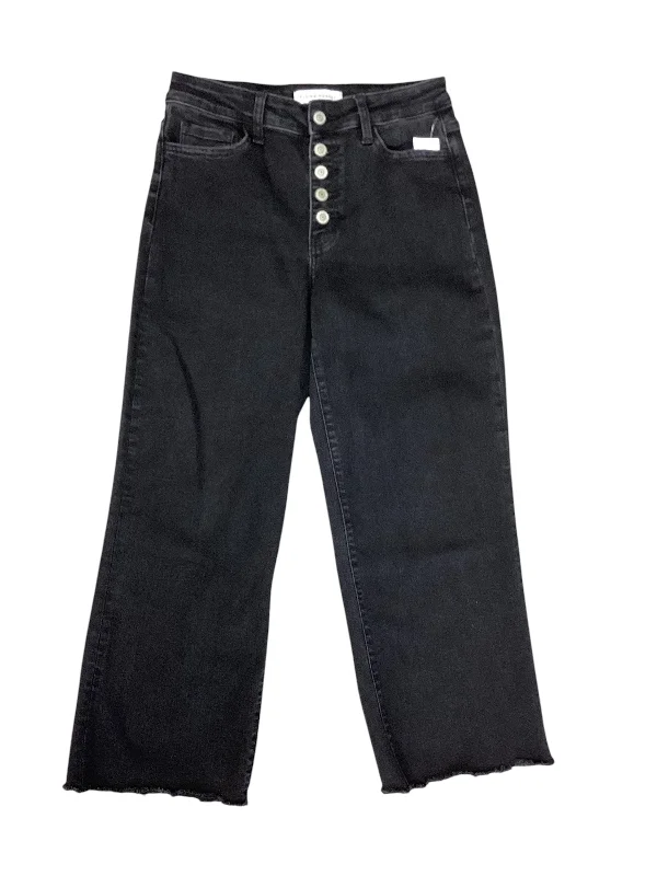 women's denim jeans with buttonsJeans Wide Leg By Flying Monkey In Black Denim, Size: 6