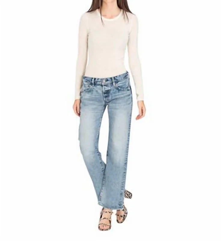 women's denim jeans with belt loopsJoelton Straight-Low Jeans In Ltblu