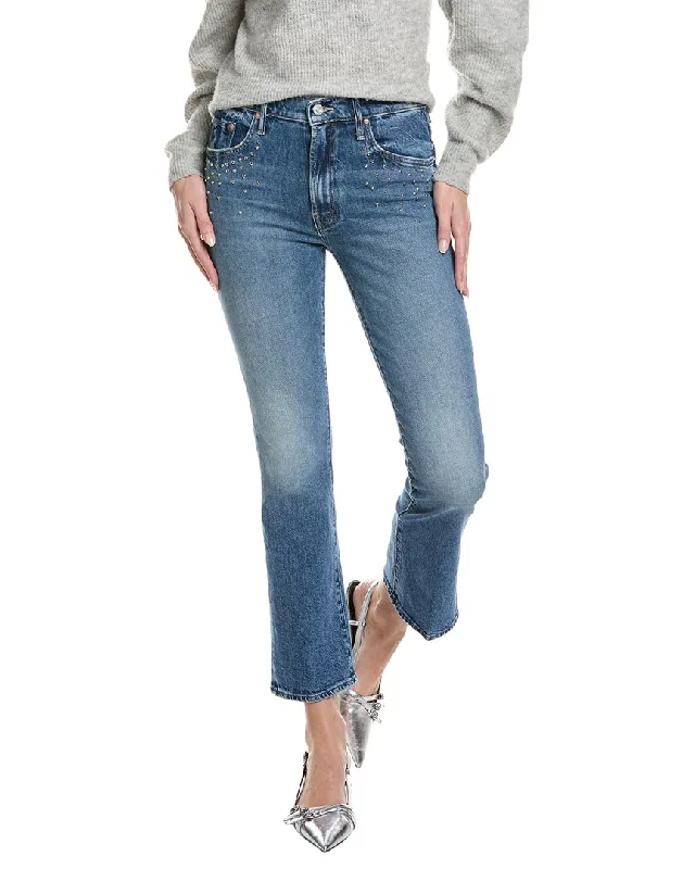 women's mid-rise denim jeansMOTHER The Insider Flood High-Rise Metal Magic Bootcut Jean