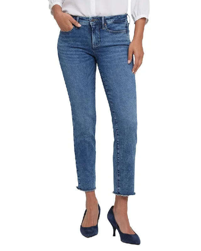 women's blue denim jeansNYDJ Sheri Stoney Ankle Crop Jean