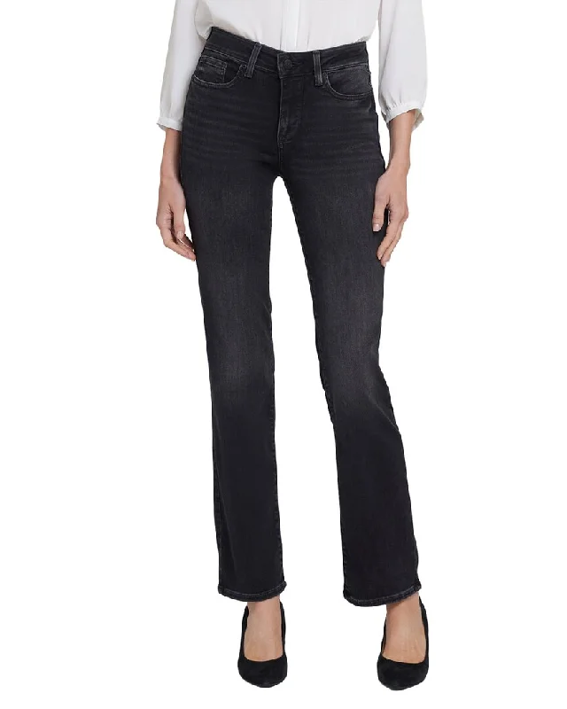 women's denim jeans with raw hemsNYDJ Straight Nightbreak Straight Jean