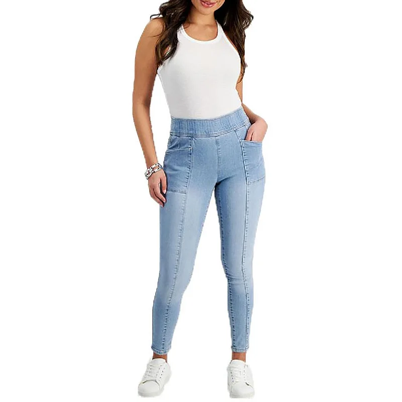 women's denim jeans for petite womenPetites Womens Faded High Rise Skinny Jeans