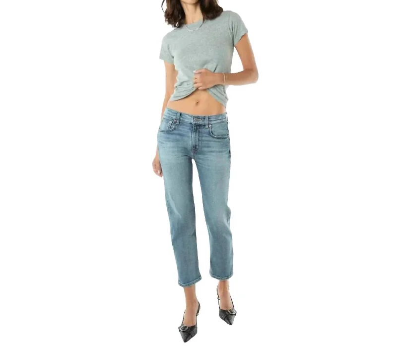 women's denim jeans for a day at the beachRae Mid Rise Straight Jeans In Stellar