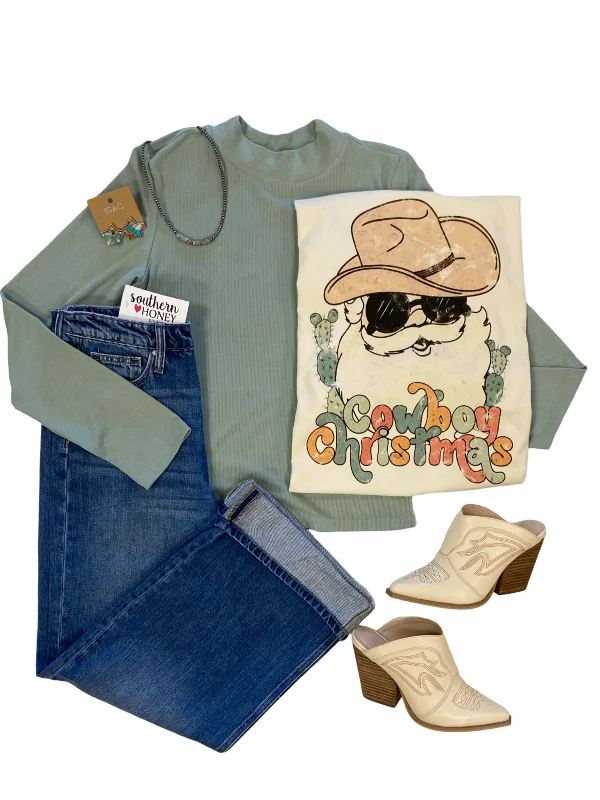 women's tops for casual FridaysThe Cowboy Christmas Graphic