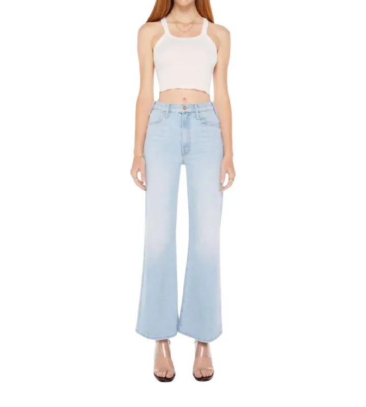 women's denim jeans with elastaneThe Hustler Roller Flood Flare Jeans In Cherie Cherie