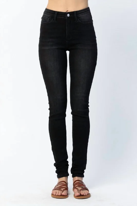 women's denim jeans with geometric patternsThe One For Me Skinny Jeans In Black