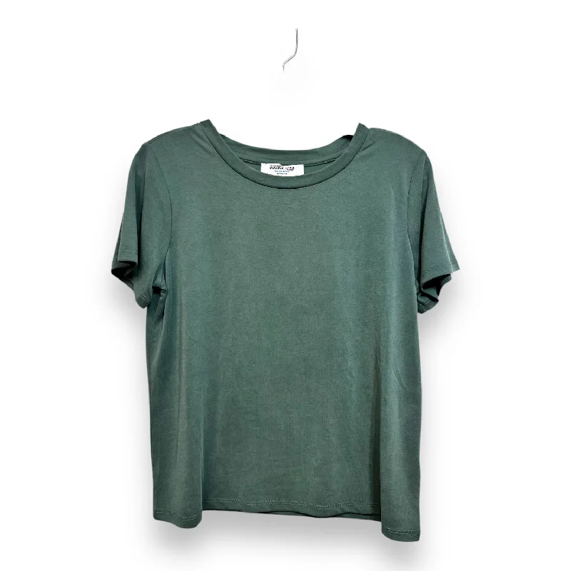 women's tops for those who want to wear versatile pieces that can be dressed up or downTop Short Sleeve By Double Zero In Olive, Size: M