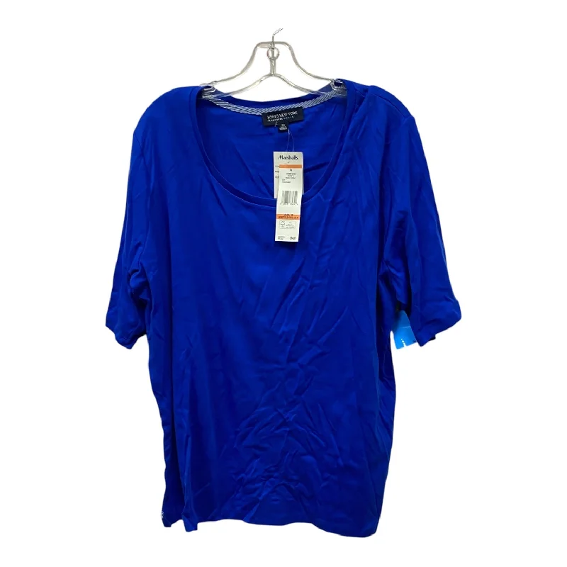 women's tops with cinched waistsTop Ss Basic By Jones New York In Blue, Size:3X