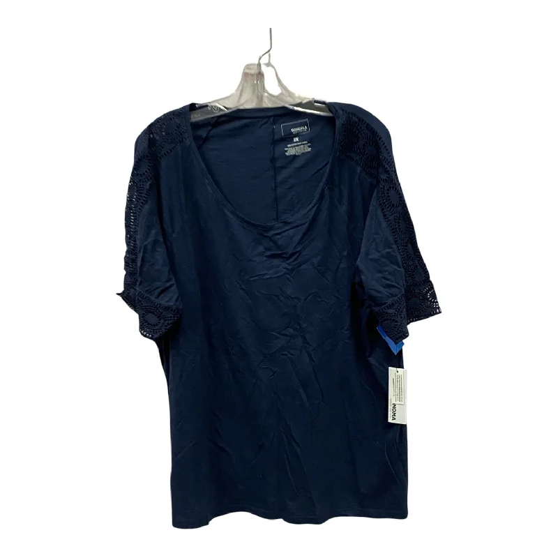 women's tops for those who want to invest in timeless piecesTop Ss Basic By Sonoma In Navy, Size:2X