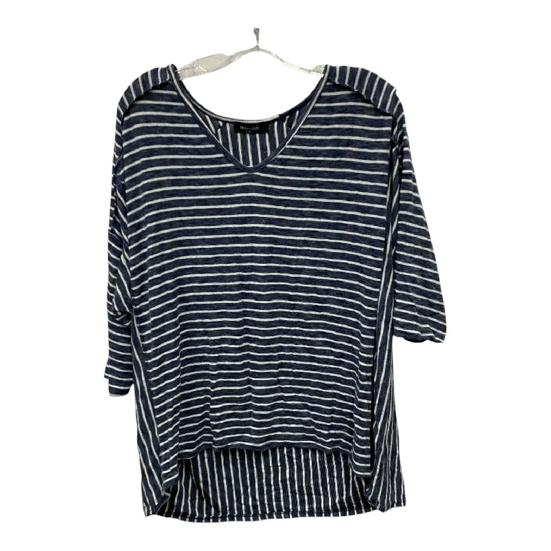 women's tops for those who love bold and vibrant colorsTop Ss By Boutique + In Blue & White, Size:1X