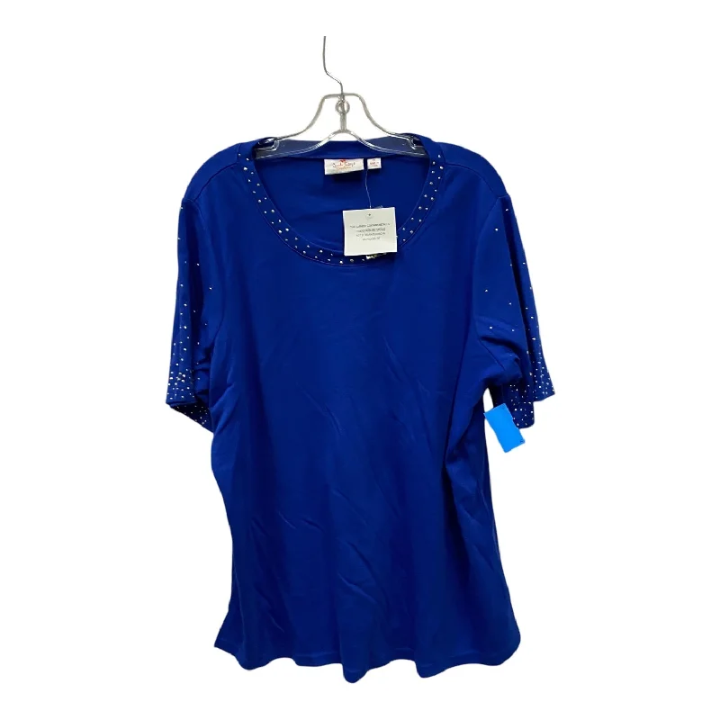 women's tops for those who love to shop for unique findsTop Ss By Quaker Factory In Blue, Size:1X