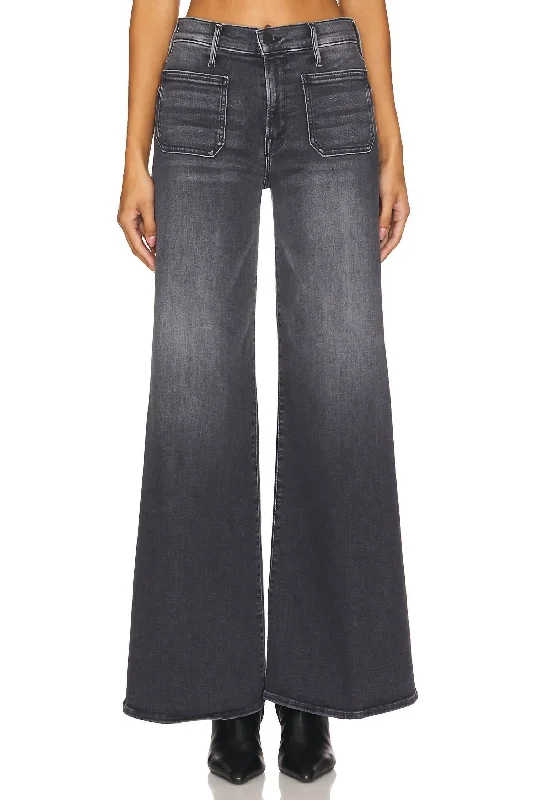 women's denim jeans for a flattering silhouetteWide Leg Patch Pocket Twister Sneak Jeans In Up In Smoke