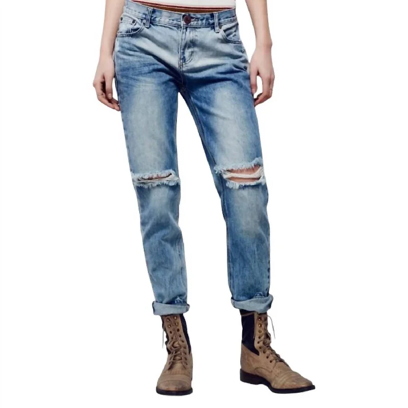 women's denim jeans with embroidery on pocketsWomen's Awesome Baggies Distressed Jean In Blue Blossom